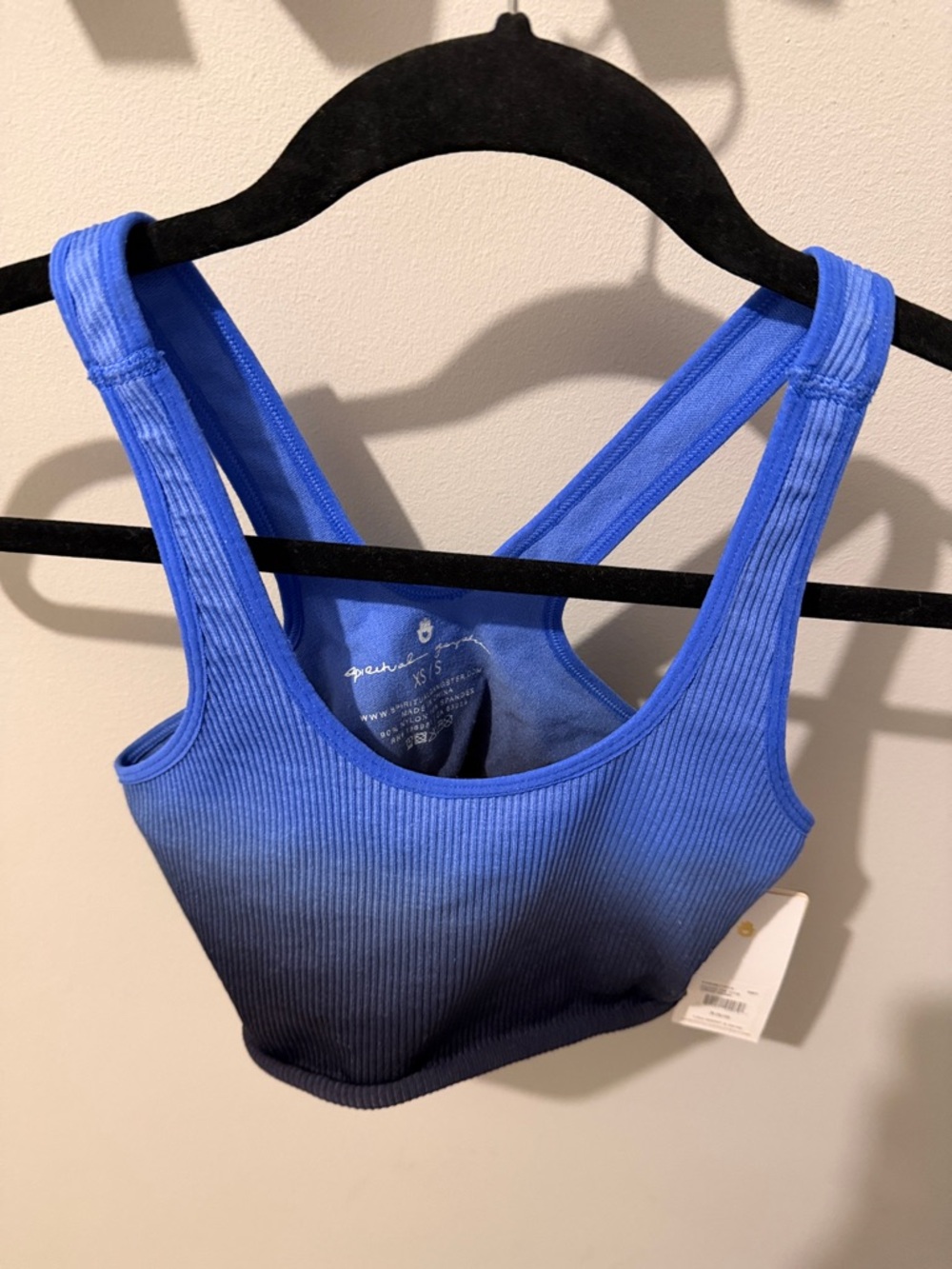 Spiritual Gangster Blue Ombre Ribbed Sports Bralette